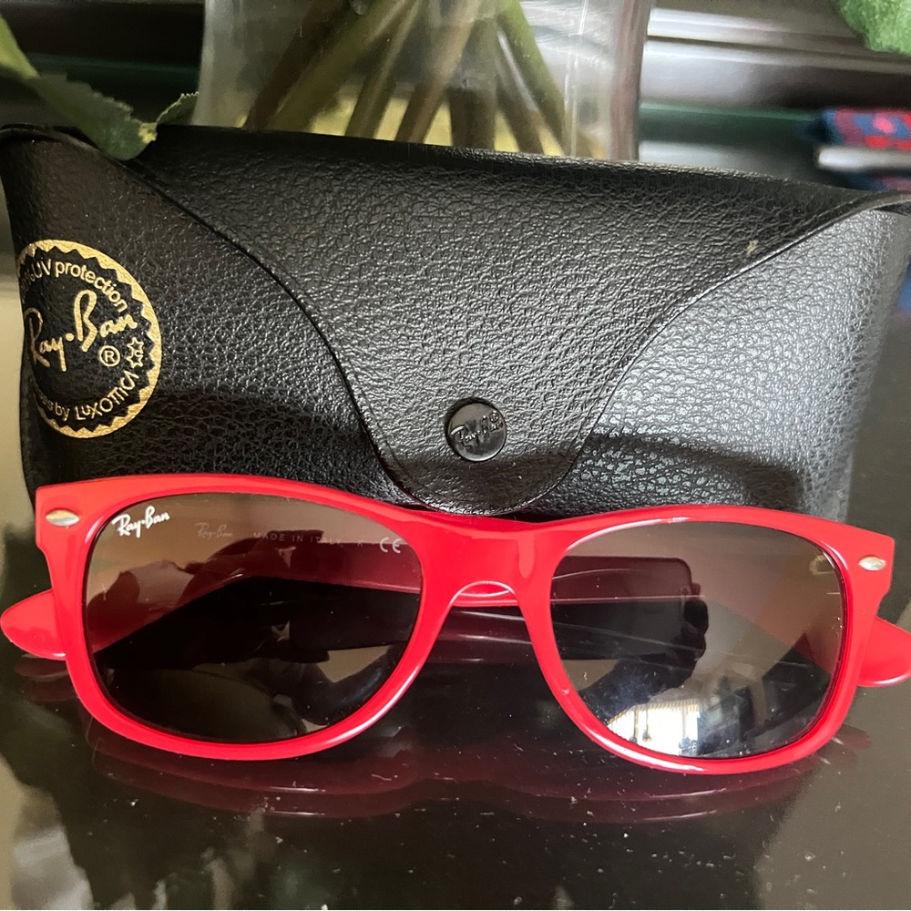 Ray-Ban Vibrant Red Sunglasses with Black Case